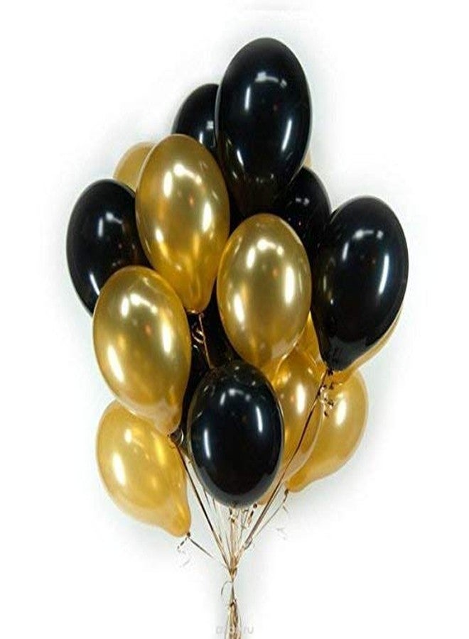 3A Featuretail Metallic HD Toy Balloons, Golden & Black(Pack of 50)